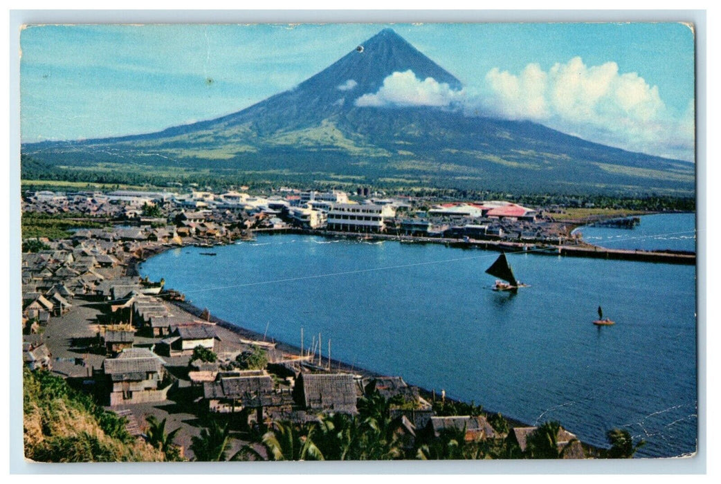 1971 The Volcanic Peak Mt. Mayon Near Legaspi Philippines, Boston MA Postcard