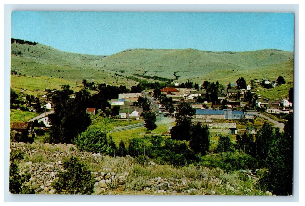 Aerial View Of Gold Mining Town Virginia City Montana MT Vintage Postcard