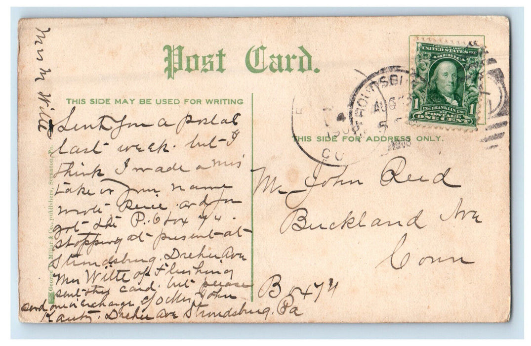 1908 Indian Ladders Canadensis Pennsylvania PA Antique Posted Postcard