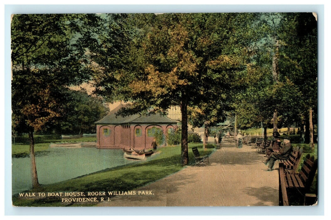 1911 Sitting at Williams Park Providence Rhode Island RI Antique Postcard