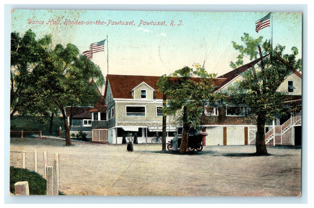 1912 Dance Hall, Rhodes on the Pawtuxet, Pawtuxet Rhode Island, RI Postcard