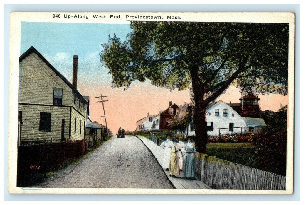 c1920's View Of Up Along West End Provincetown Massachusetts MA Postcard