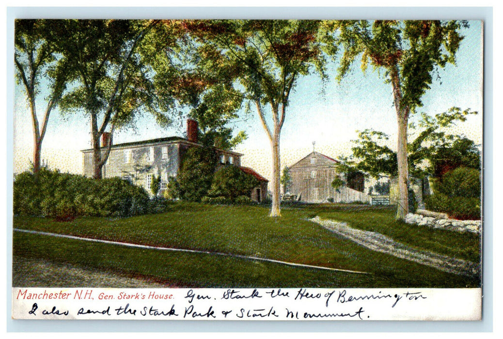 c1905s Gen Starks House, Manchester New Hampshire NH Unposted Antique Postcard