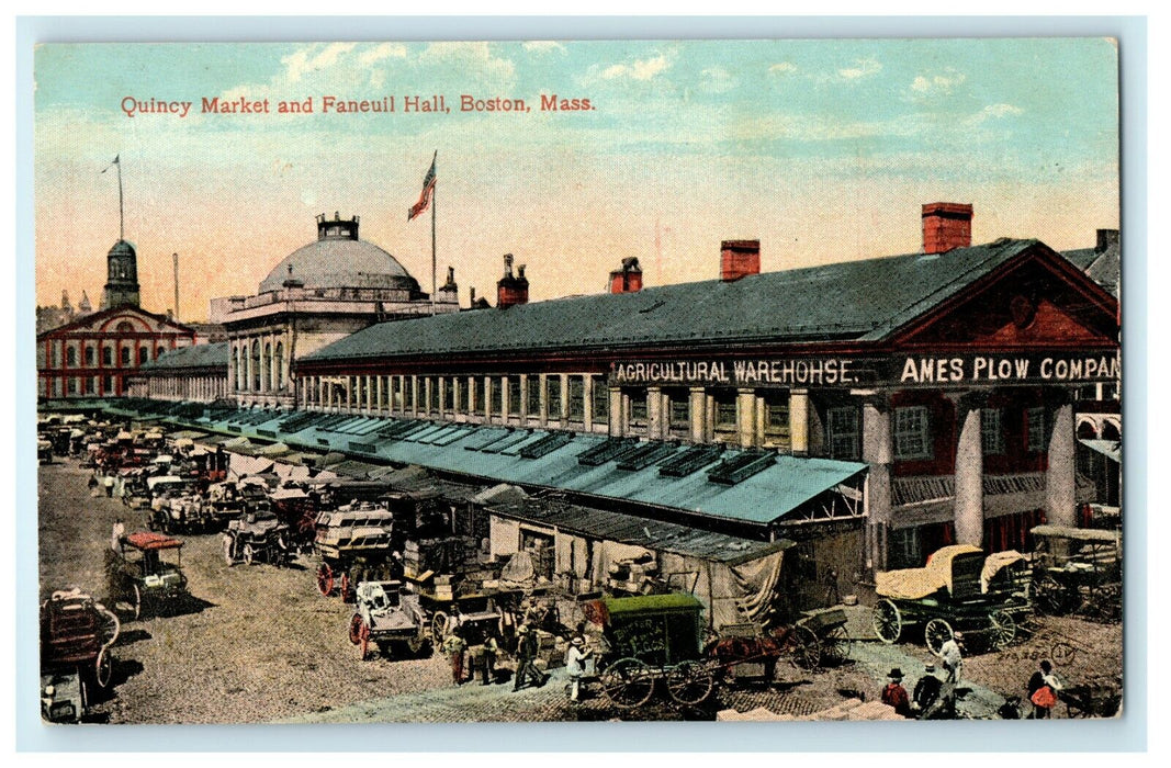 Quincy Market And Faneuil Hall Boston Massachusetts MA Unposted Postcard