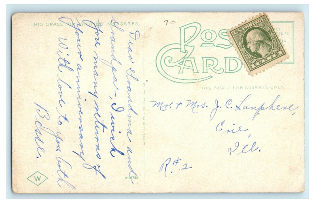 City Hall and Fire Department Sterling Illinois c1910 Vintage Antique Postcard