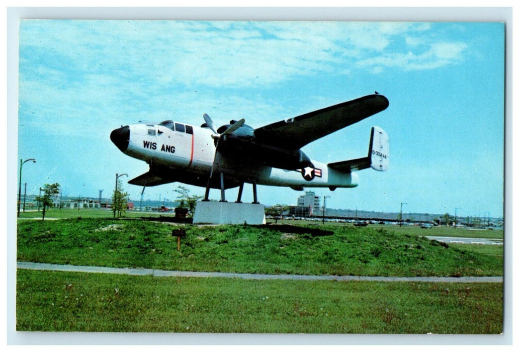 The General Billy Mitchell Memorial Native Pilot Milwaukee Wisconsin WI Postcard