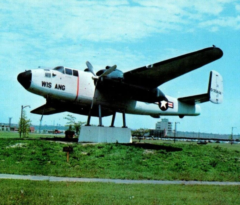 The General Billy Mitchell Memorial Native Pilot Milwaukee Wisconsin WI Postcard