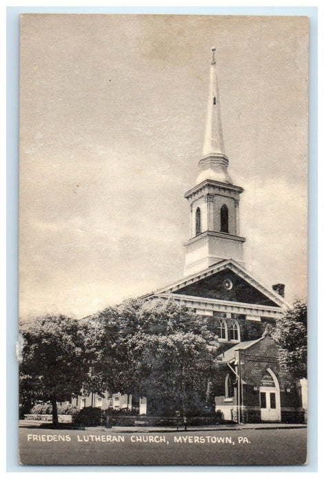 c1940's Friedens Lutheran Church Myerstown Pennsylvania PA Vintage Postcard