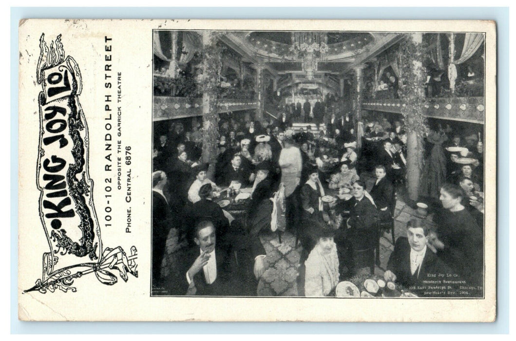 King Joy Lo Restaurant Chicago Illinois 1908 Plymouth Indiana Antique Postcard