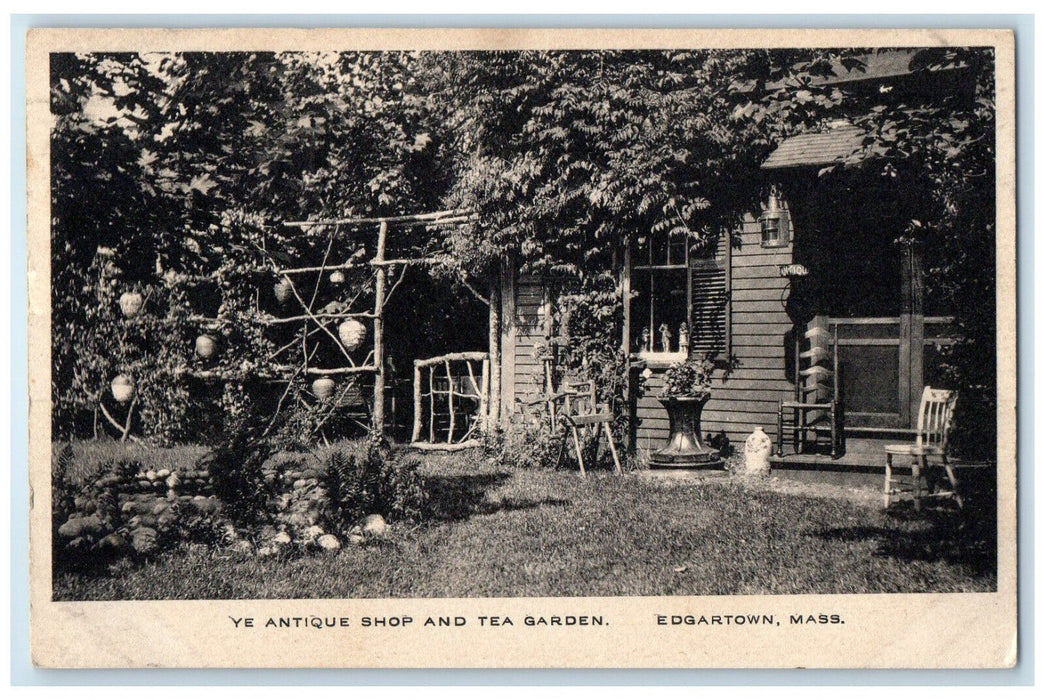 1915 Ye Antique Shop and Tea Garden Edgartown MA Advertising Postcard