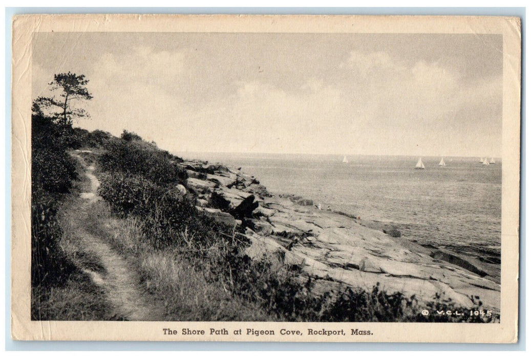 c1940's The Shore Path at Pigeon Cove Rockport Massachusetts MA Postcard