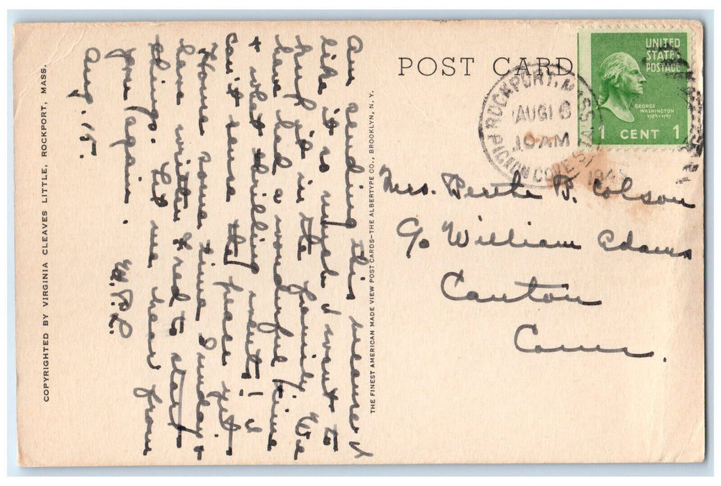 c1940's The Shore Path at Pigeon Cove Rockport Massachusetts MA Postcard