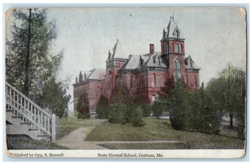 c1910 Gorham State Normal School Maine ME Geo S. Burnell Antique Postcard