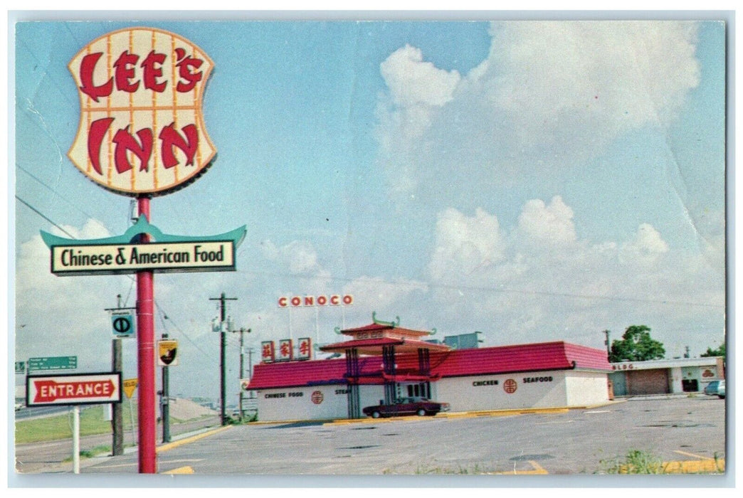 c1950's Lee's Inn Chinese & American Food Restaurant Houston Texas TX Postcard