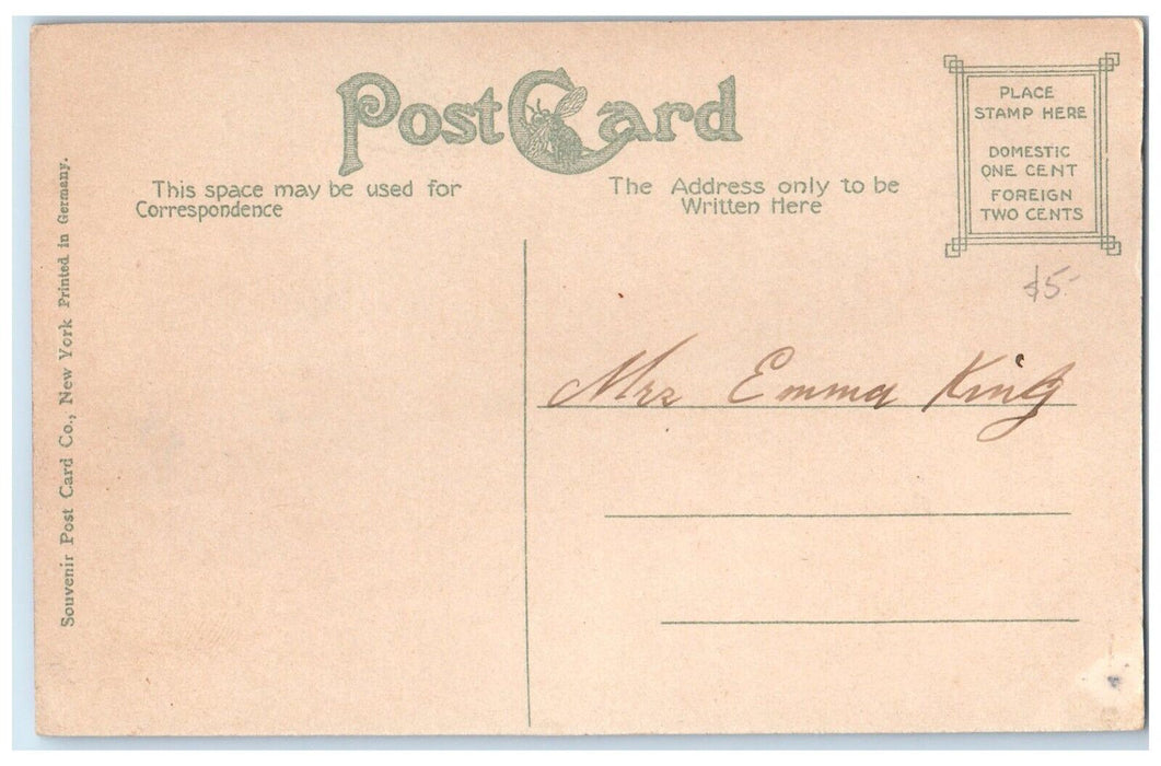1910 Interior Exchange National Bank Olean New York NY Antique Unposted Postcard