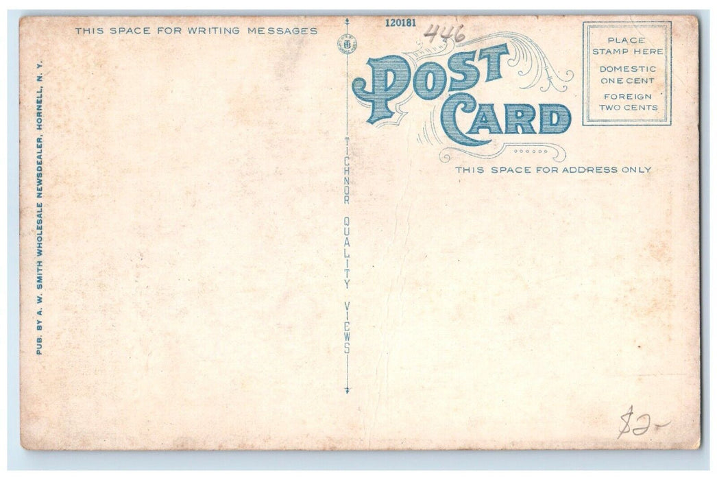 c1920 Exterior St James Mercy Hospital Classic Car Hornell New York NY Postcard