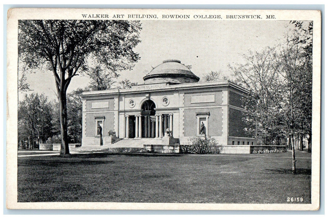 c1920's Walker Art Building Bowdoin College Brunswick Maine ME Postcard
