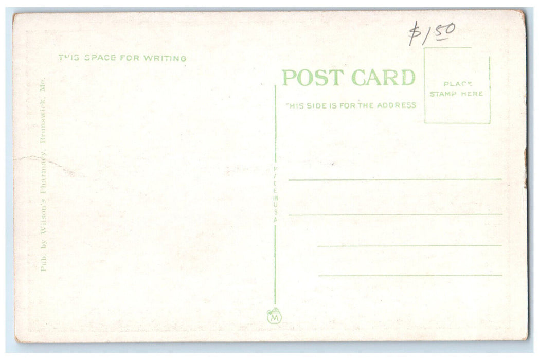 c1920's Walker Art Building Bowdoin College Brunswick Maine ME Postcard