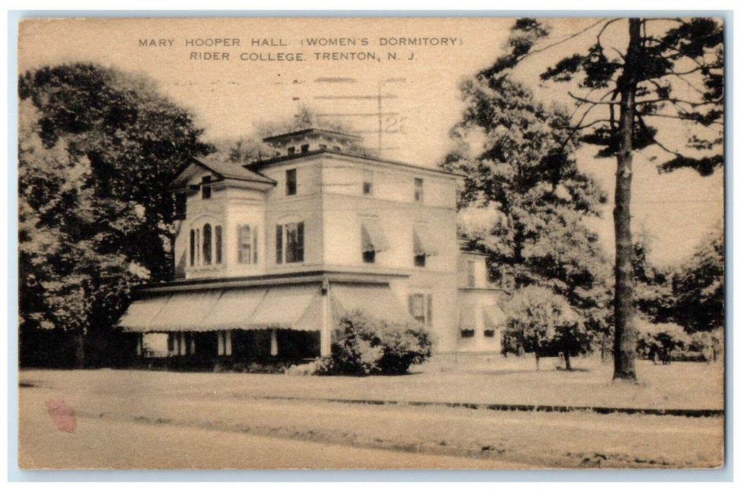 1941 Mary Hooper Hall Women Dormitory Rider College Trenton New Jersey Postcard