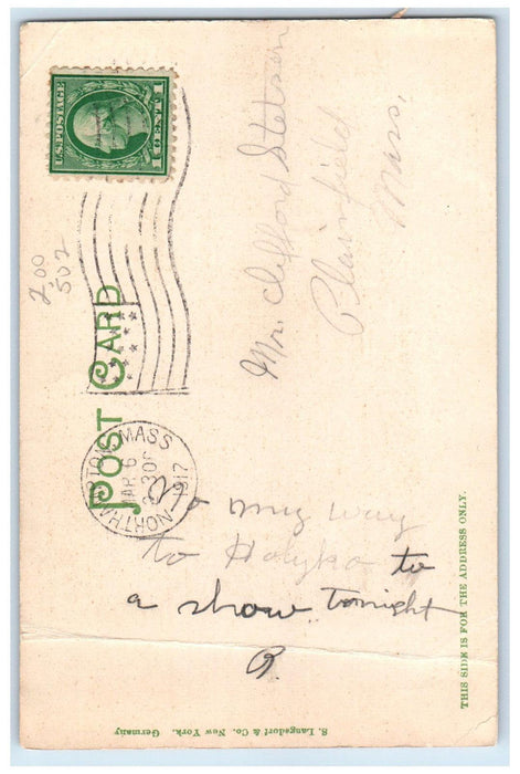 1917 Hawley Grammer School Northampton Massachusetts MA Posted Postcard