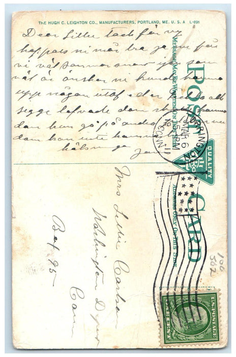 1911 Lake Quassapaug Along The Shore Middlebury Connecticut CT Boating Postcard