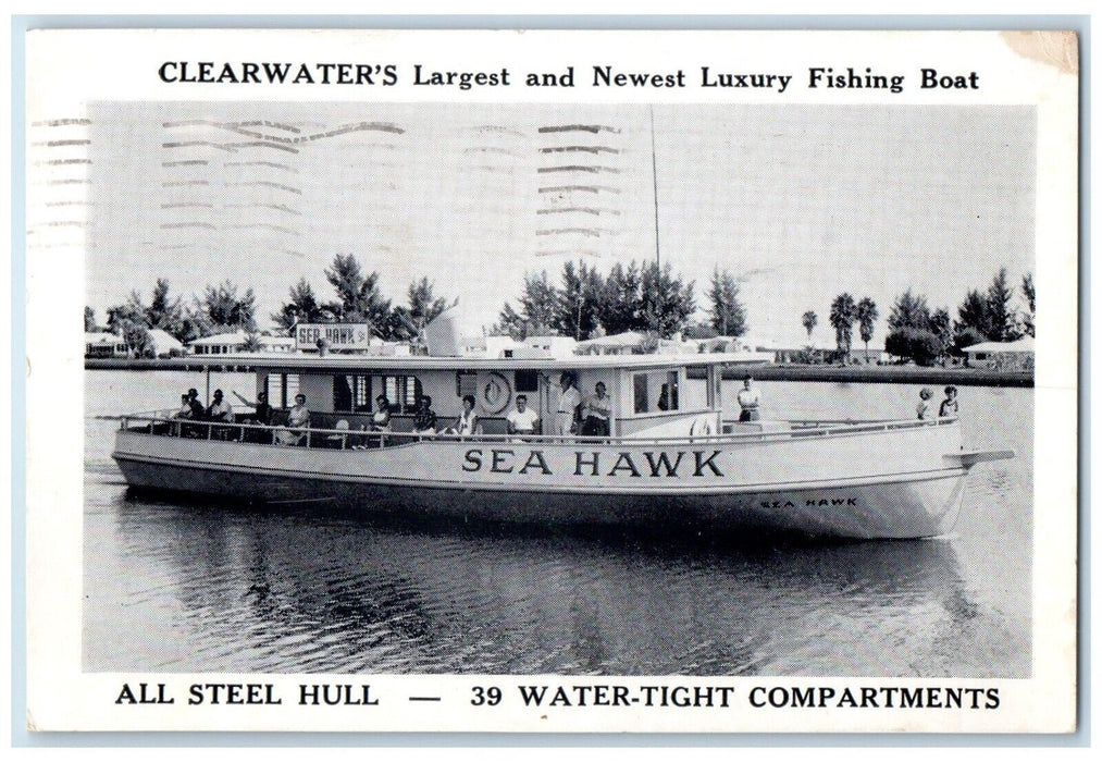1954 Twin Diesel Powered Sea Hawk All Steel Hull Clearwater Florida FL Postcard