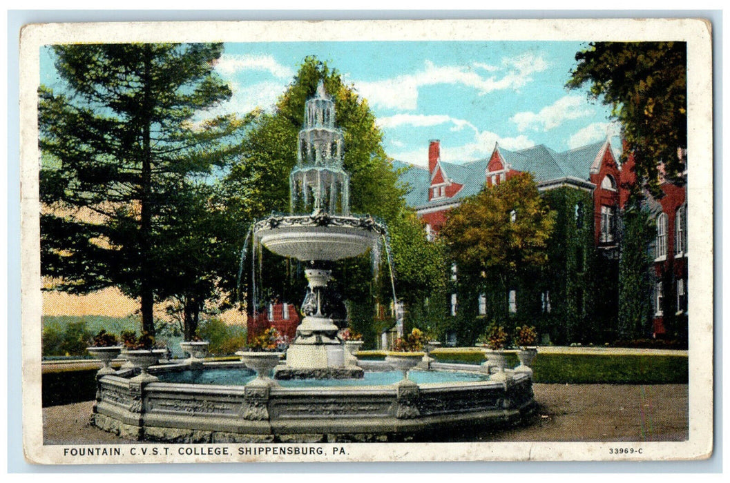1930 Fountain C.V.S.T College Shippensburg Pennsylvania PA Postcard