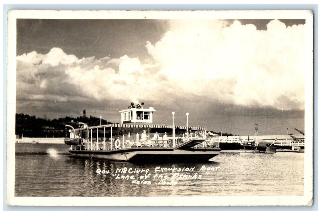 c1940's Gov. McClurg Excursion Boat Lake Of The Ozarks MO RPPC Photo Postcard