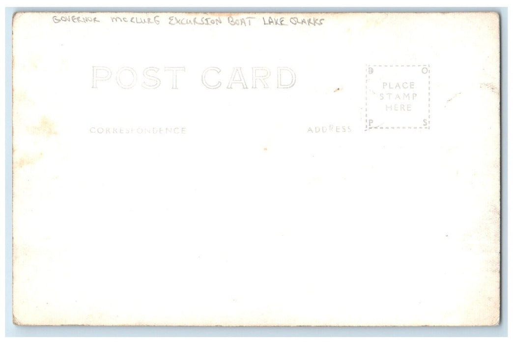 c1940's Gov. McClurg Excursion Boat Lake Of The Ozarks MO RPPC Photo Postcard