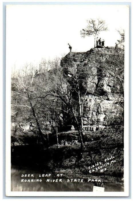c1940's Deer Leap At Roaring River State Park Cassville MO RPPC Photo Postcard