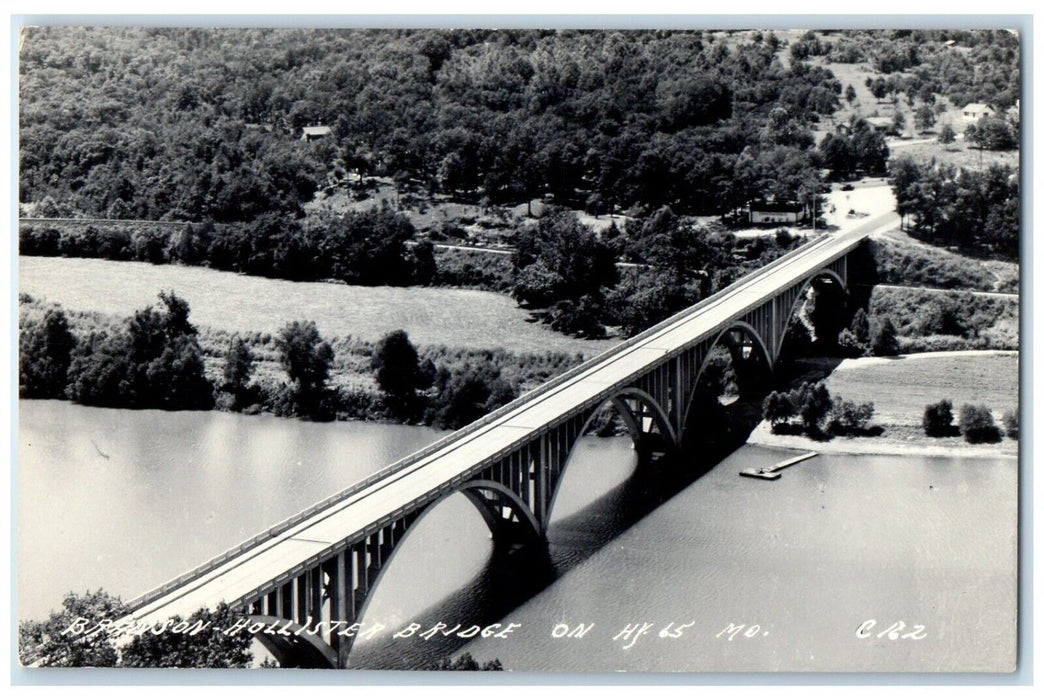 c1940's Branson Hollister Bridge On Hy 65 Missouri MO RPPC Photo Postcard