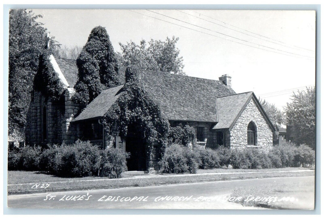 c1950's St. Luke's Episcopal Church Excelsior Springs MO RPPC Photo Postcard