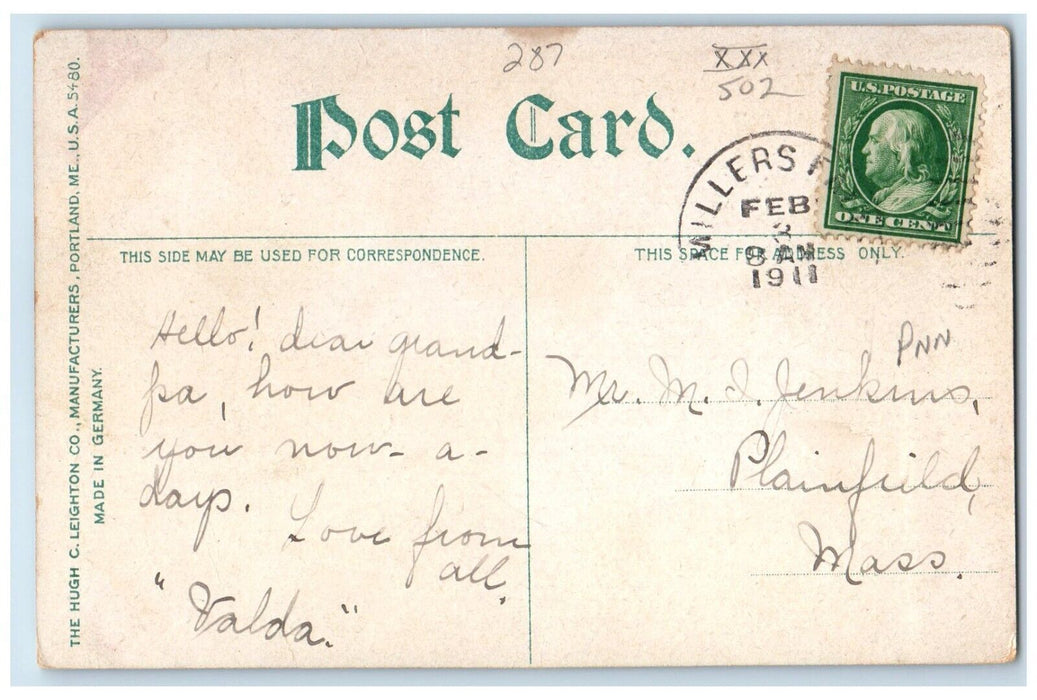 1911 Scenic View Bridge Mouth Millers River Millers Falls Massachusetts Postcard