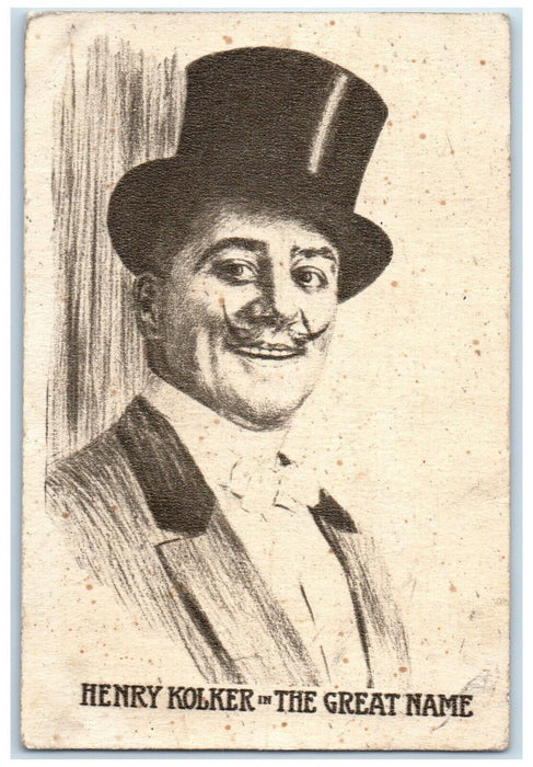 1912 Henry Kolker In The Great Name Theater Advertising Morley MI Postcard