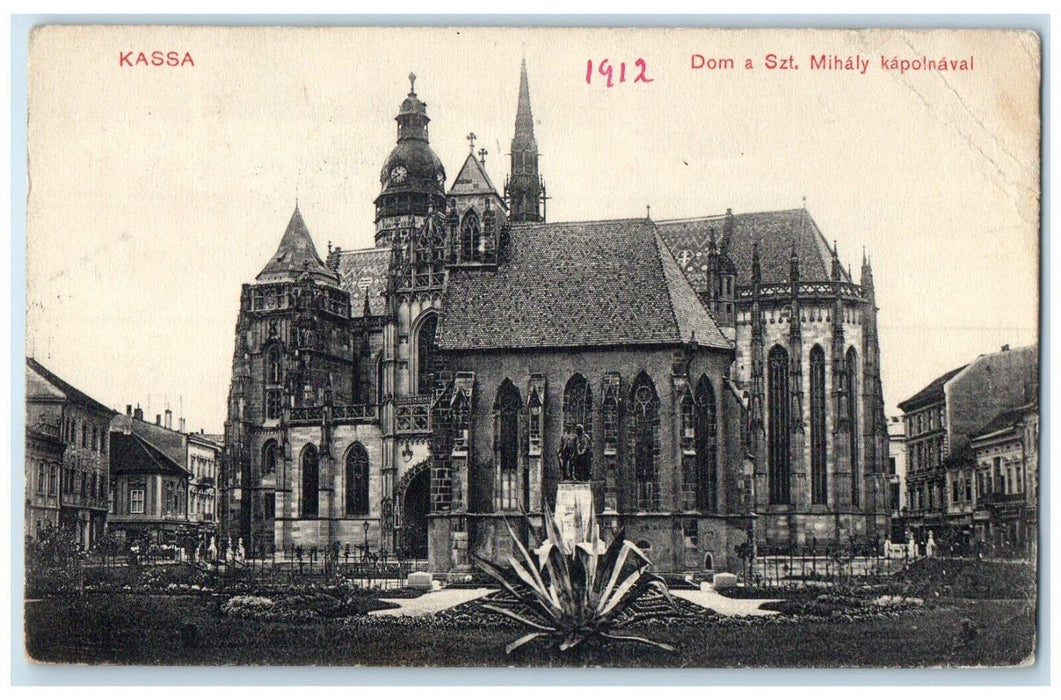1912 Dom A Szt. Mihaly Kapolnaval Kassa Hungary-Slovakia Postcard