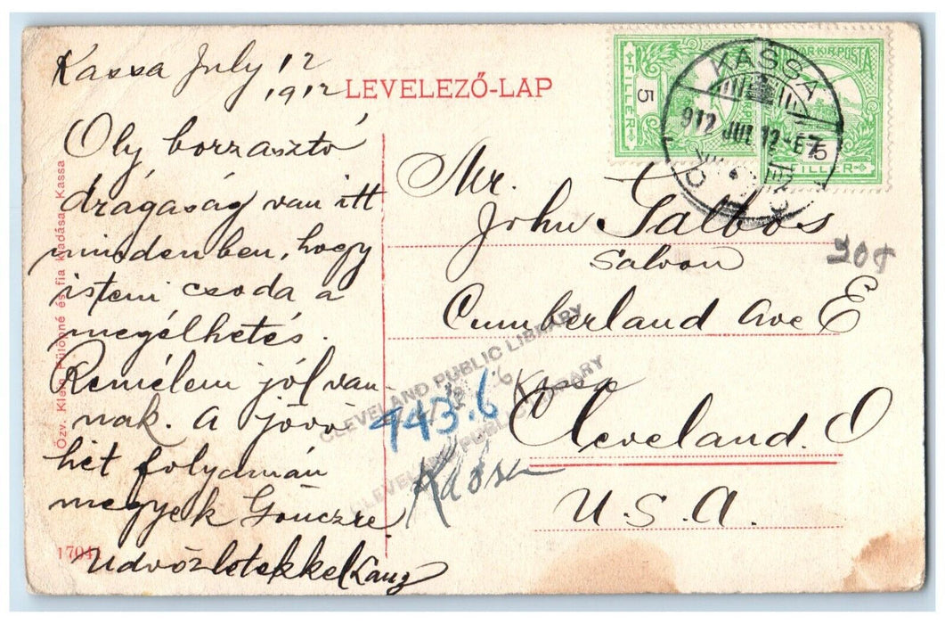 1912 Dom A Szt. Mihaly Kapolnaval Kassa Hungary-Slovakia Postcard