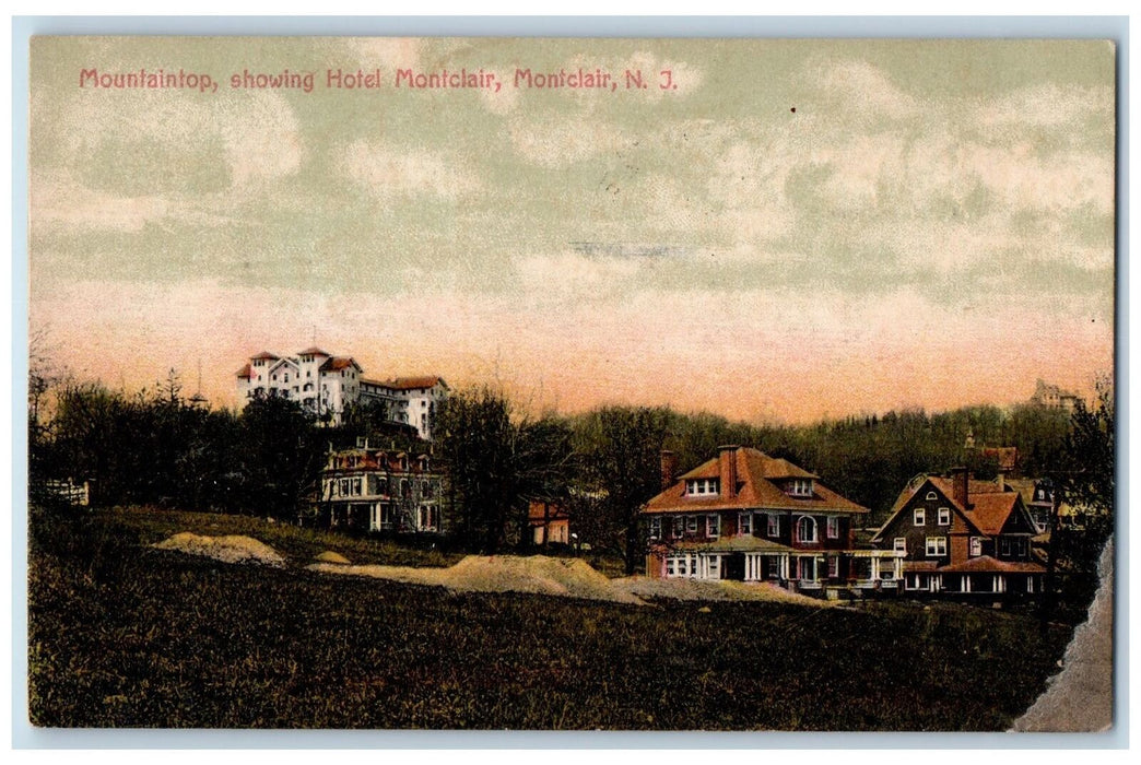 1907 Mountaintop Showing Hotel Montclair New Jersey NJ Posted Vintage Postcard