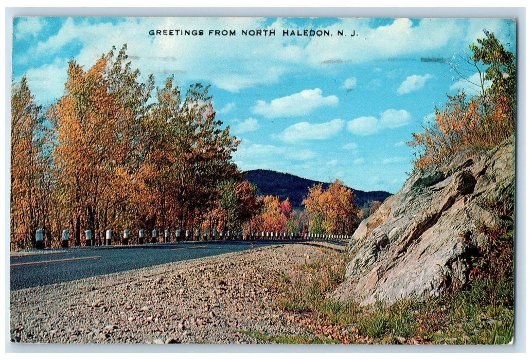 1956 Greetings From North Haledon Road Rock Side Mountain New Jersey NJ Postcard