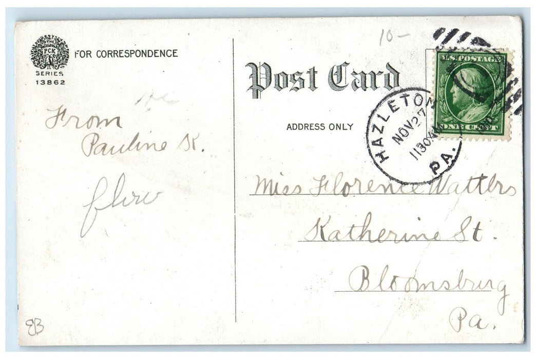 c1950 Lehigh Valley Depot Railroad Train Terminal Passenger Hazleton PA Postcard