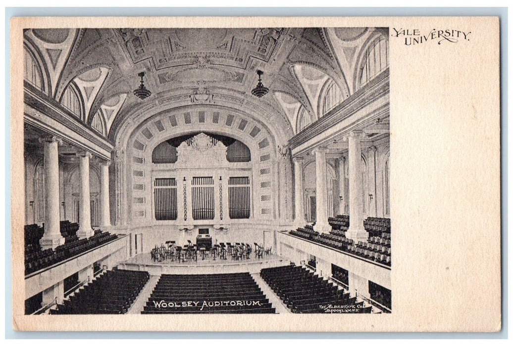 c1905 Woolsey Auditorium Yale University Interior New Haven Conn. CT Postcard