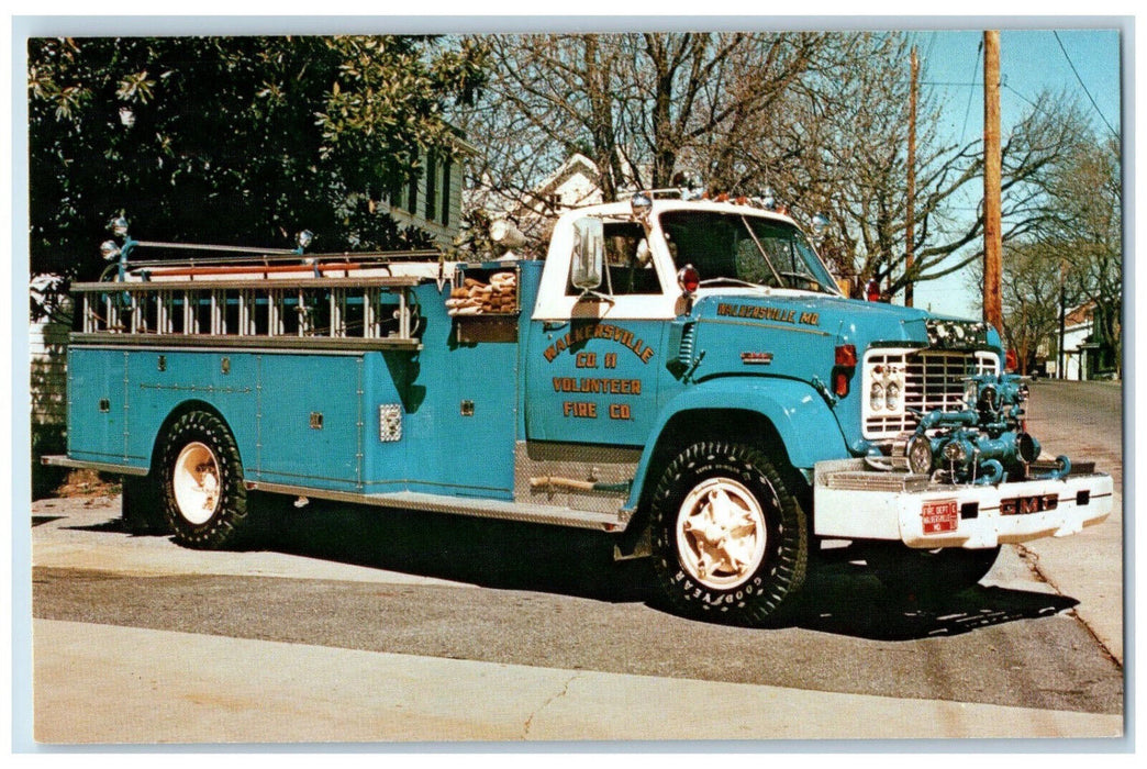 1972 GMC American 750 gpm Walkersville Maryland MD Vintage Postcard