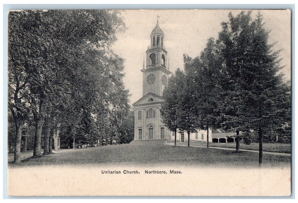 c1905 Unitarian Church Building Northboro Massachusetts MA Antique Postcard