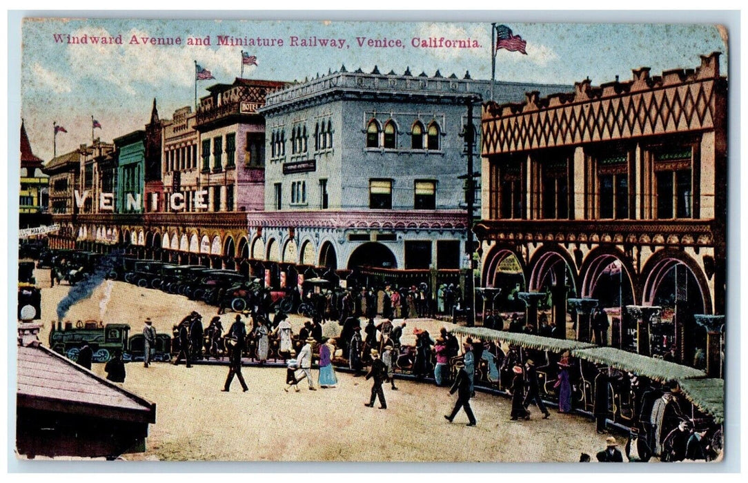 1917 Windward Avenue Miniature Railway Venice Los Angeles California CA Postcard