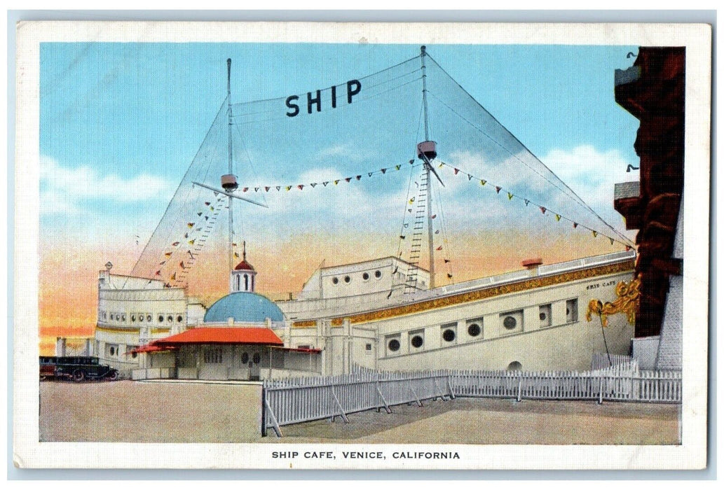 c1920 Ship Cafe Exterior Building Venice California CA Vintage Antique Postcard