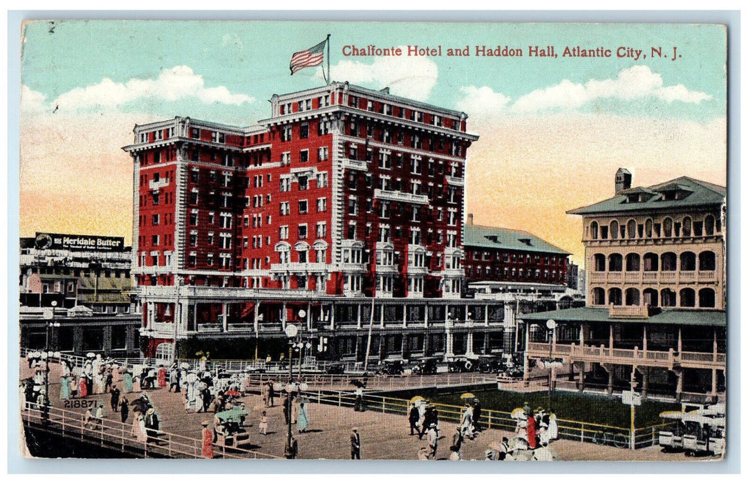 1916 Chalfonte Hotel and Haddon Hall Atlantic City New Jersey NJ Postcard