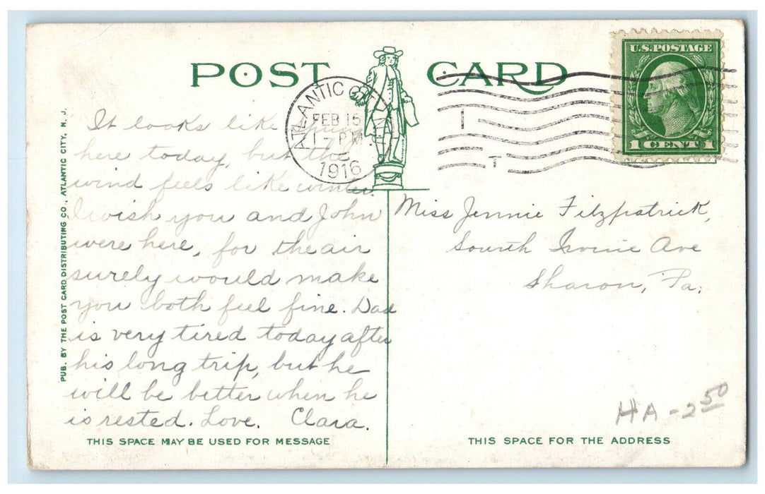 1916 Chalfonte Hotel and Haddon Hall Atlantic City New Jersey NJ Postcard