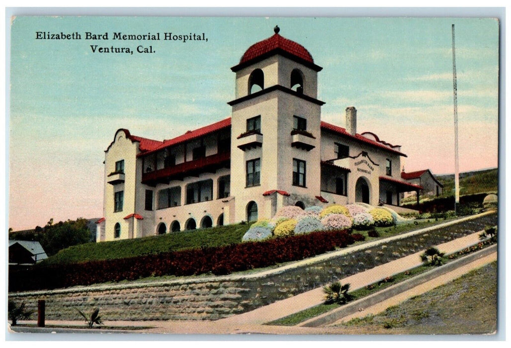 1915 Elizabeth Bard Memorial Hospital Ventura California Panama Canal Postcard