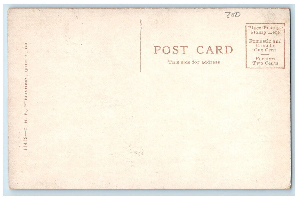 c1910's As Seen From A Passing Steamboat Quincy Illinois IL Unposted Postcard
