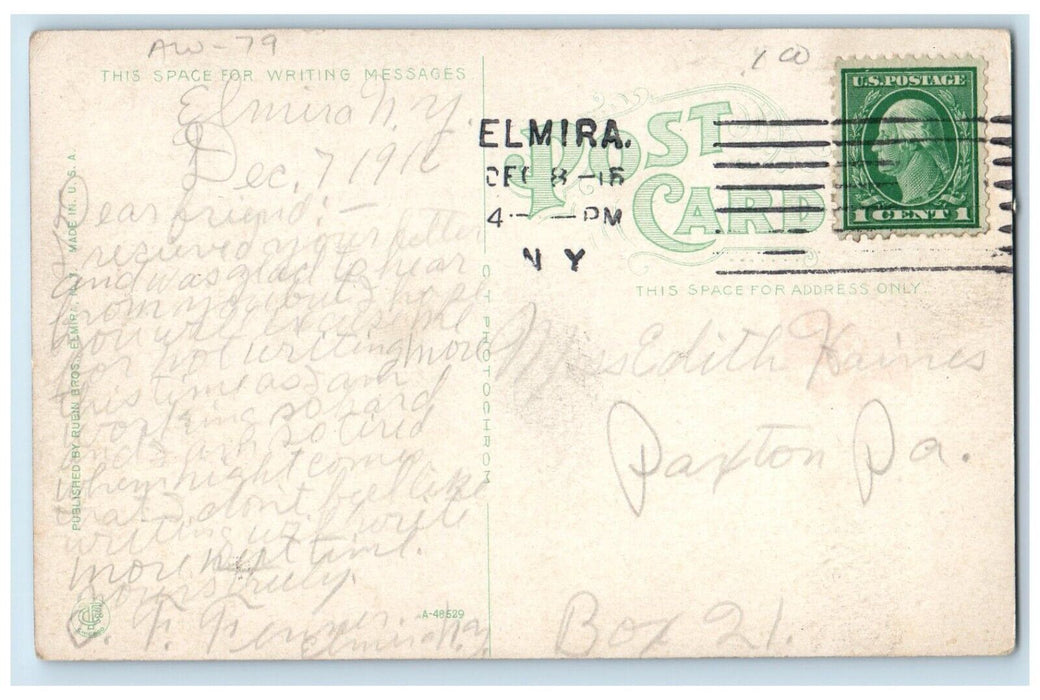 1916 Birds Eye Aerial View Morrow Manufacturing Co. Elmira New York NY Postcard
