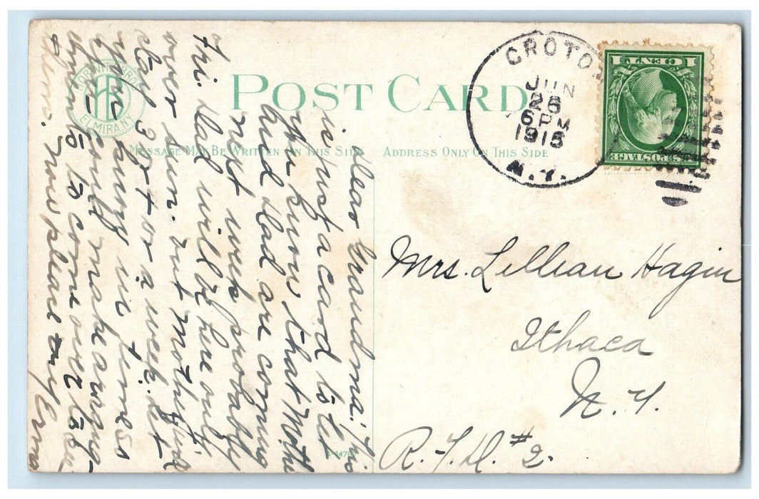 1915 Mozart Theatre Elk Home Building Exterior Street Elmira New York Postcard